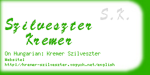 szilveszter kremer business card